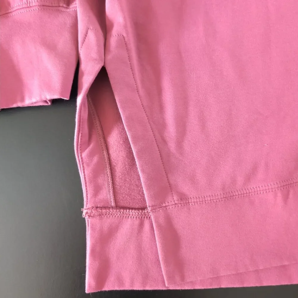 Earth Yoga Sweatshirt Women's XL Fleece-lined Thumbholes Rose Pink - Picture 4 of 9